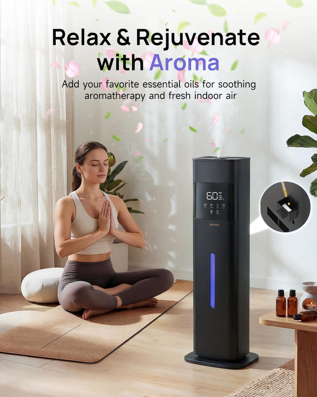 Humidifier Large Room, 2.1Gal/8L Cool Mist Humidifiers for Bedroom 500 sq ft, Humidifiers for Home with Essential Oil