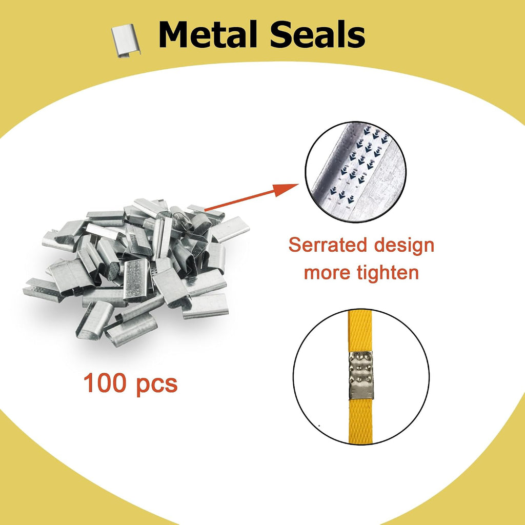 Heavy Duty Packaging Banding Strapping Kit, 4 in 1 Pallet Strapping Kit with Poly Strapping Tensioner, Banding Sealer