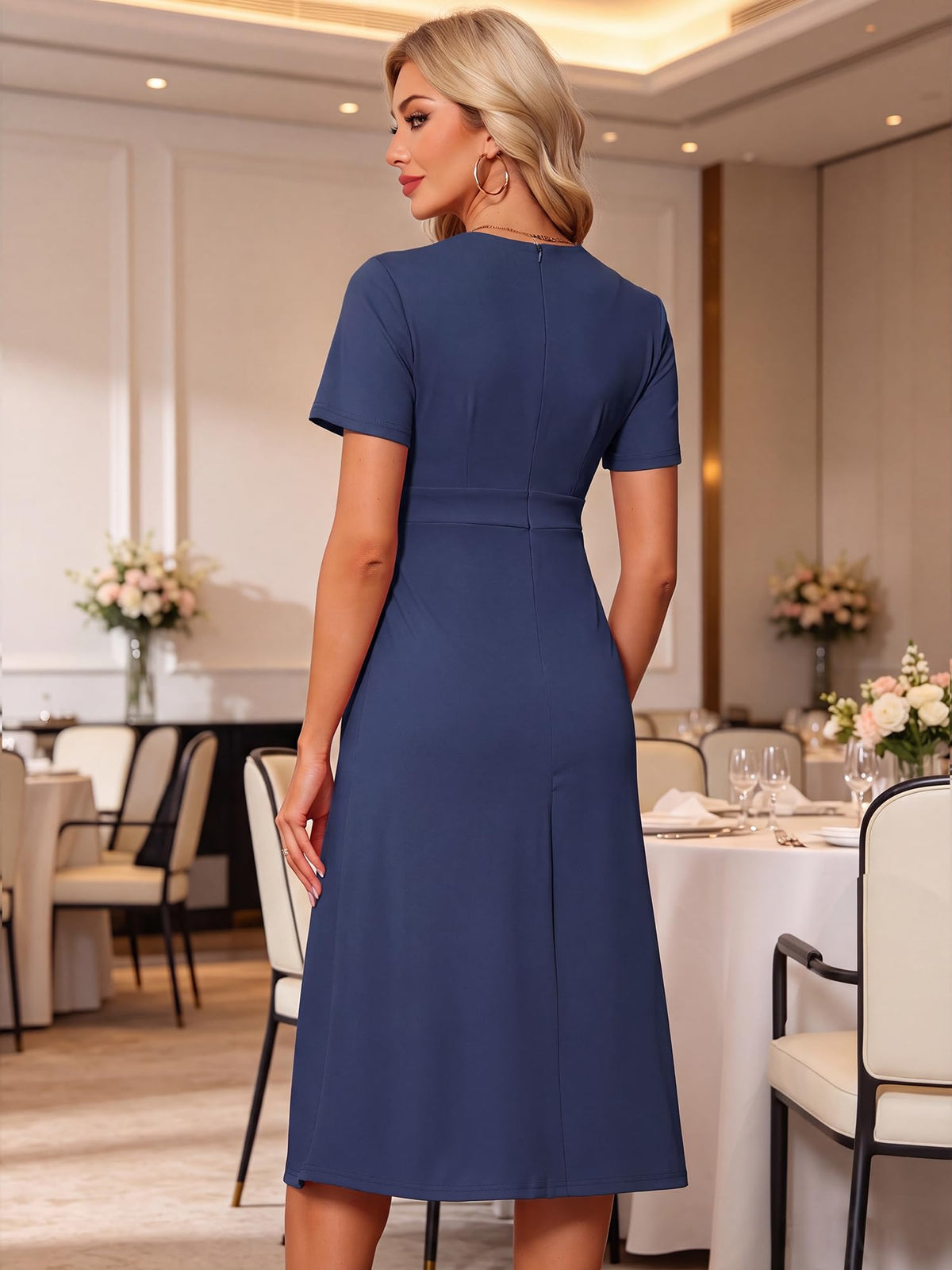 Maternity Work Dress Formal Business Office Blue