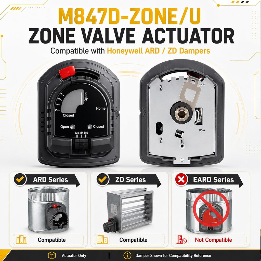 M847D Zone Valve Actuator,Replacement Motor for ARD ＆ ZD Zone Dampers