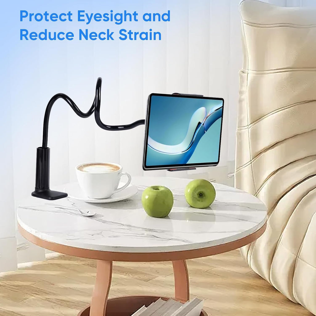 Lazy Bracket Gooseneck Tablet Holder for Bed, 360 Flexible Long Arm Adjustable Tablets Stand Clamp for Desk Phone