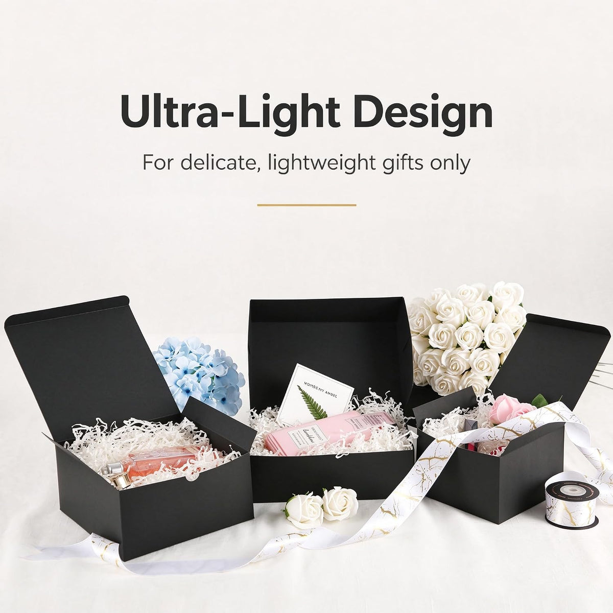 10 Gift Boxes 6x6x4 Inches, Matte Black Gift Boxes Bulks