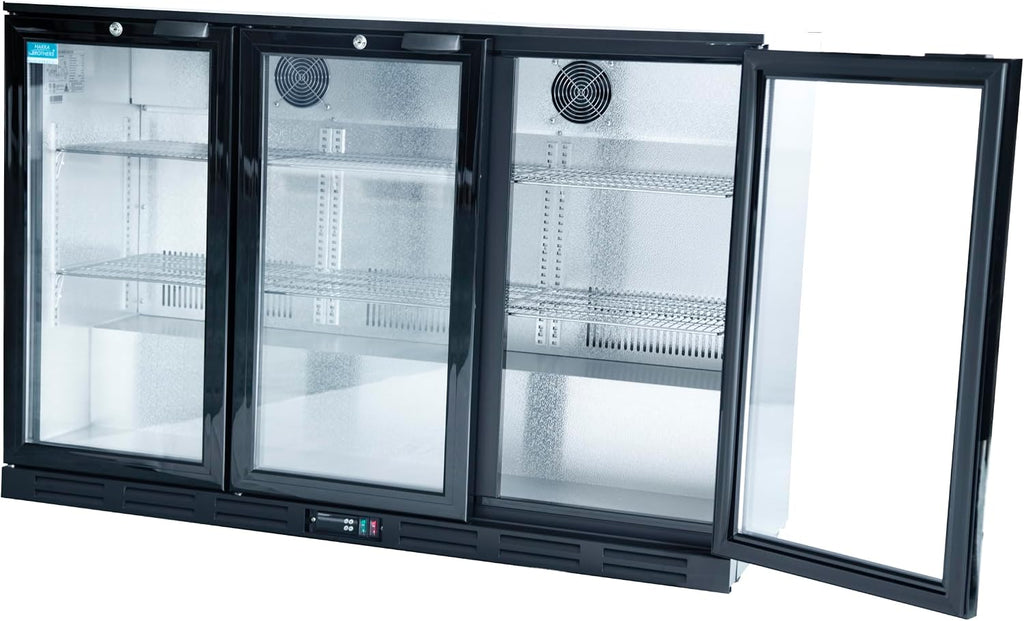 Hakka 53 Inch Back Bar Cooler - 3 Glass Doors Beverage Refrigerator