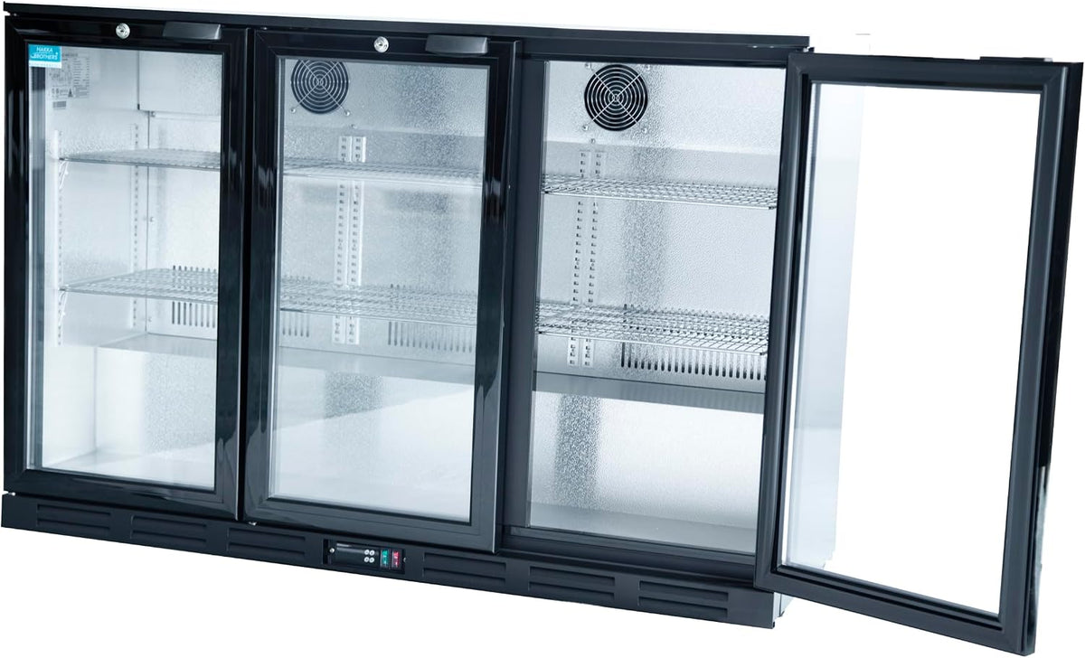 Hakka 53 Inch Back Bar Cooler - 3 Glass Doors Beverage Refrigerator