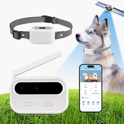 GPS Wireless Dog Fence System with App Control - No Subscription & No Wire, up to 984 FT IPX7 Waterproof Electric Pet