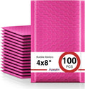 Bubble Mailers 4x8" 100 Pack Pink Padded Envelopes Usable Size 4x7”