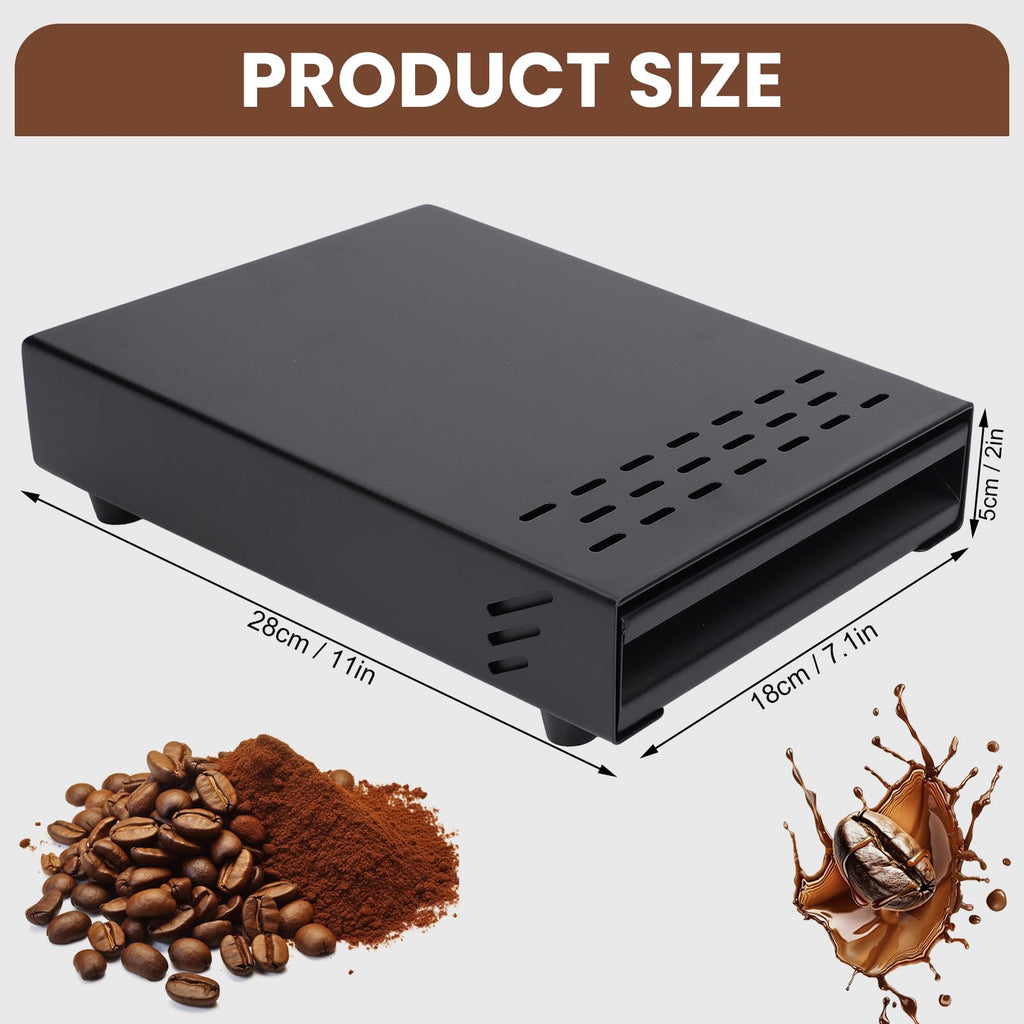 WGFOIP Stainless Steel Knock Box Drawer with Removable Handle, Under Grinder Grounds Bin, Non Slip Base for Coffee Machines
