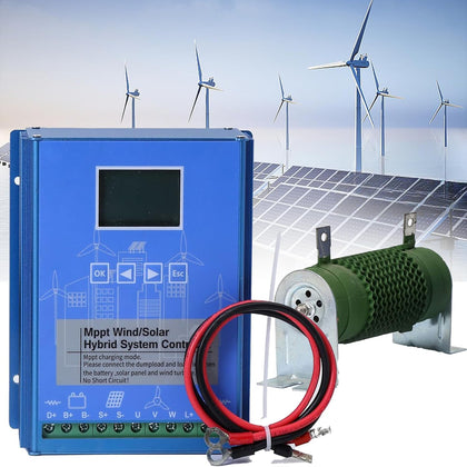 1200W Off Grid with Unloader Hybrid Wind Solar Controller Auto 12/24V/48V Battery MPPT Charge Boost Float of Max 600w