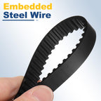 uxcell S5M Open Ended Timing Belt, 45mm Width x 4 Meter Length, 5mm Pitch Length, Steel Wires Inside Synchronous Belt, Black