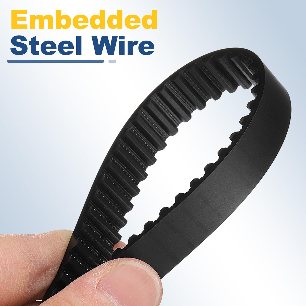 uxcell S5M Open Ended Timing Belt, 45mm Width x 4 Meter Length, 5mm Pitch Length, Steel Wires Inside Synchronous Belt, Black