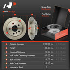 A-Premium Front Vented and Rear Solid Brake Rotors and Ceramic Pads Kit