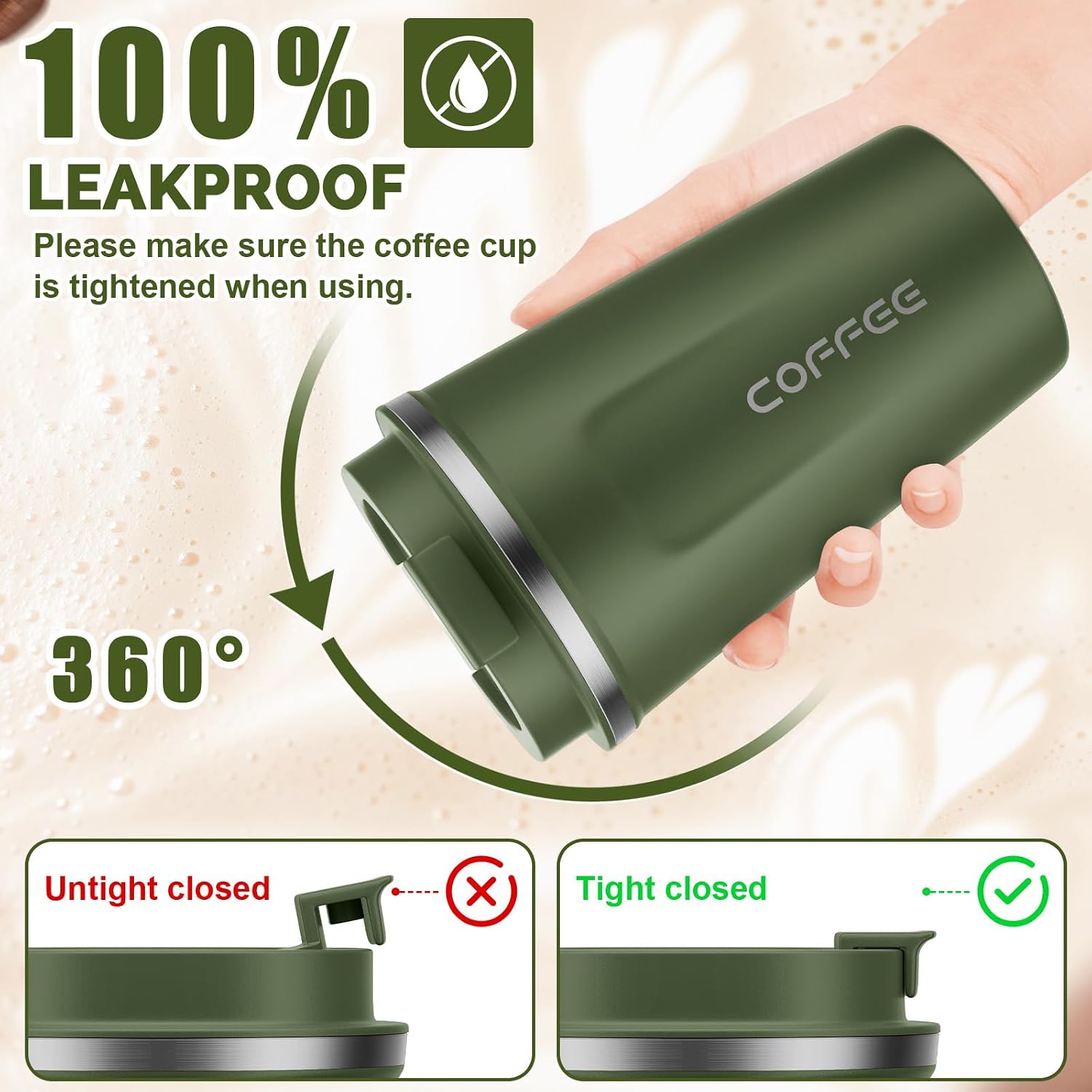 12 oz Stainless Steel Vacuum Insulated Tumbler - Coffee Travel Mug Spill Proof with Lid - coffee Cup for Keep Hot/Ice