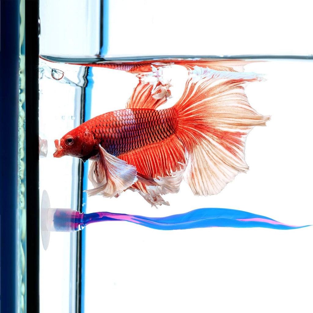 2 Pcs Blue Silicone Betta Fish Bed Leaf Hammock Betta Fish Tank Accessories Decorations for Aquarium Ornaments
