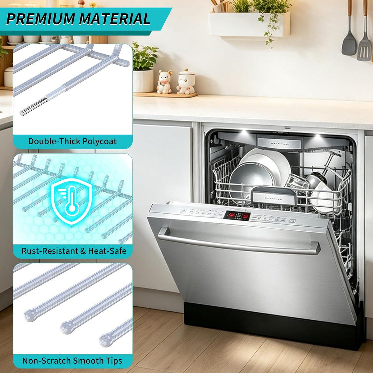 00645101 Dishwasher Flip Tine Row for Bosch SHEM78WH5N SHX9PT75UC