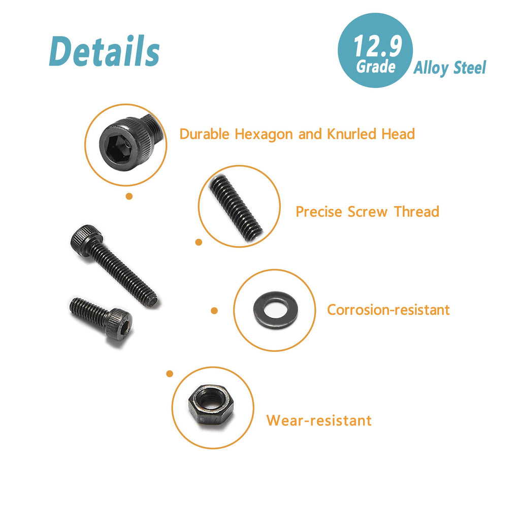 660Pcs M2 Screws Assortment,Hex Socket Head Cap M2 Bolts Kit