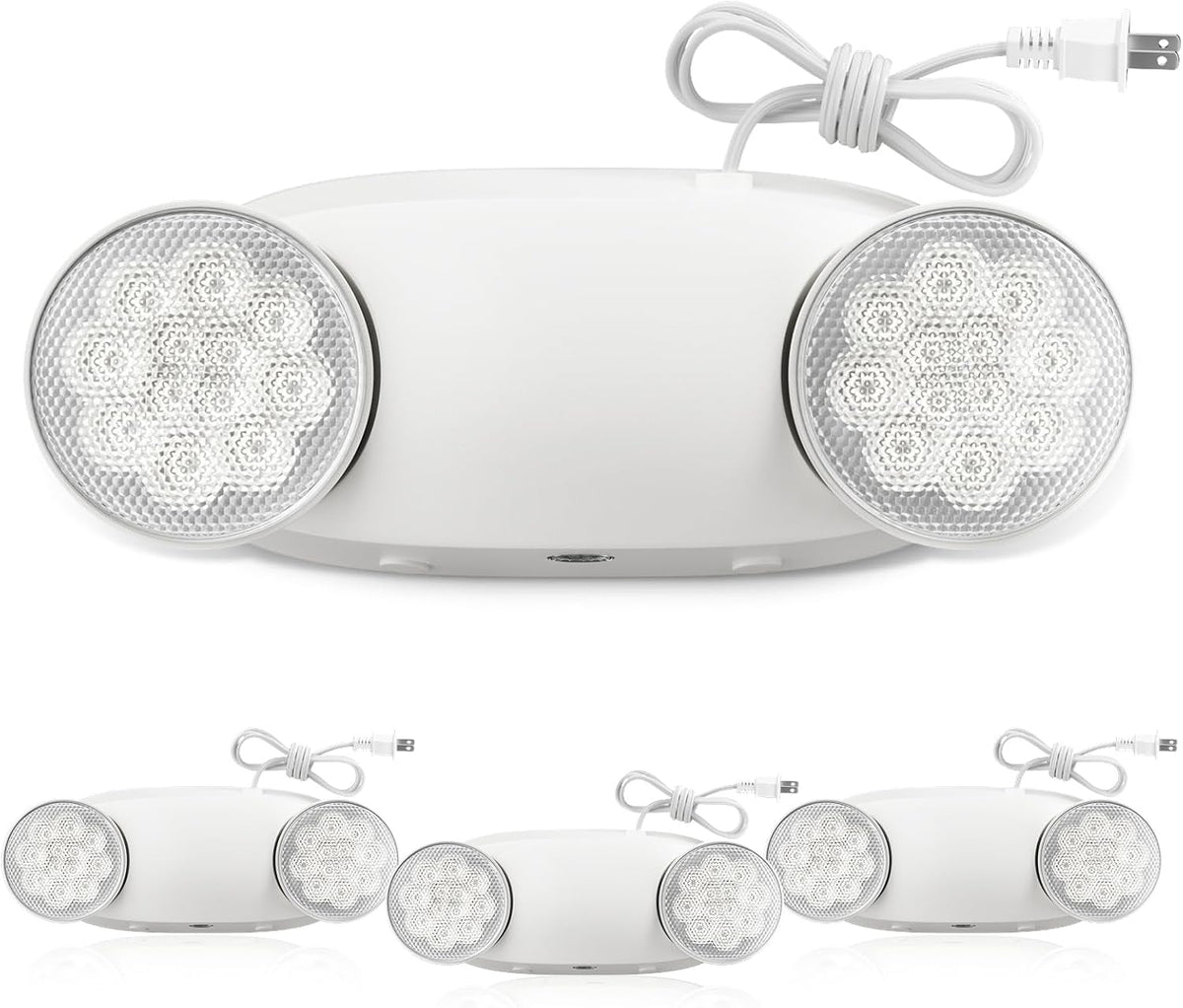 FREELICHT 4 Pack Led Emergency Lights with Round Head, 4FT Plug in Cord