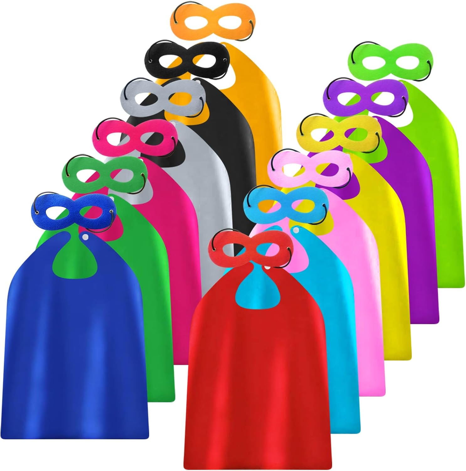 Kids Superhero Capes and Masks 12 Sets - Birthday Party Super Hero Capes for Children