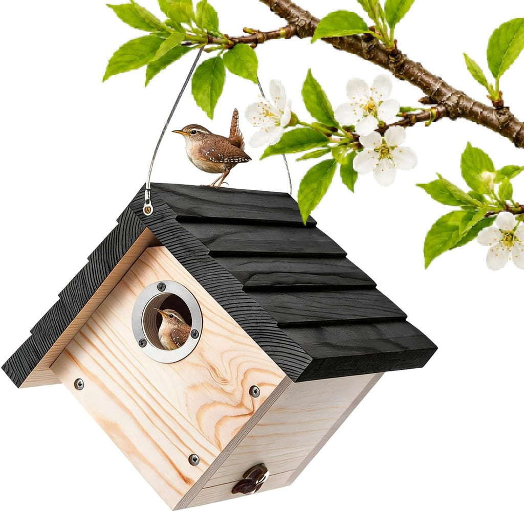 Hanging Wren Bird Houses for Outside,Wren House Bird Nesting Box with Ventilated Holes,1-1/8''Entrance Hole Durable