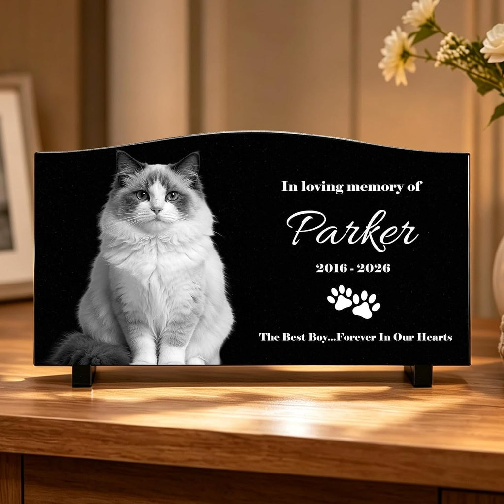 Personalized Pet Memorial Stone, Custom Granite Grave Marker for Dogs Cats