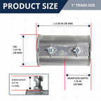 1" UL Listed EMT Screw Coupling, Zinc Plated Steel, 10 Pack
