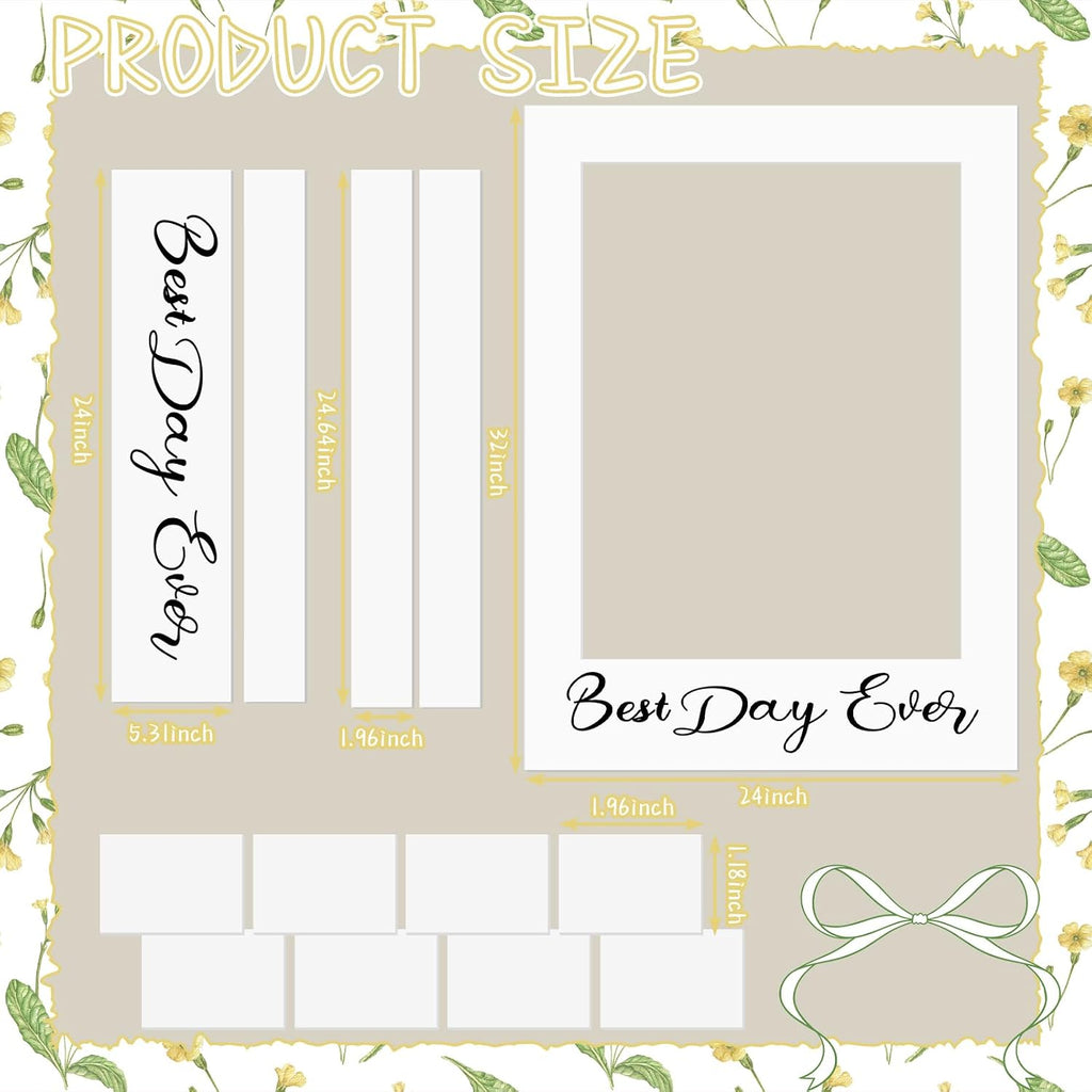 32 x 24 Inch Large Wedding Photo Booth Props Frame, Best Day Ever