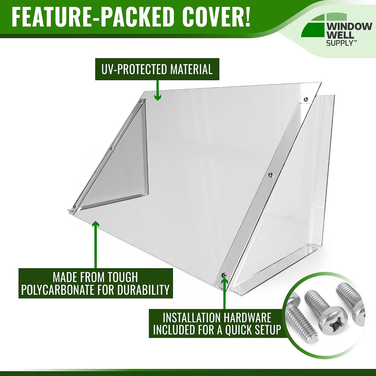 Atrium Basement Window Well Covers Outside Protection 46"L x 22"W x 12"H