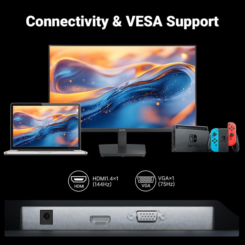 24 Inch FHD 1080P 100Hz Computer Monitor, VA FreeSync PC Gaming Monitor | HDMI VGA Ports, HDR, 4000：1 Contrast