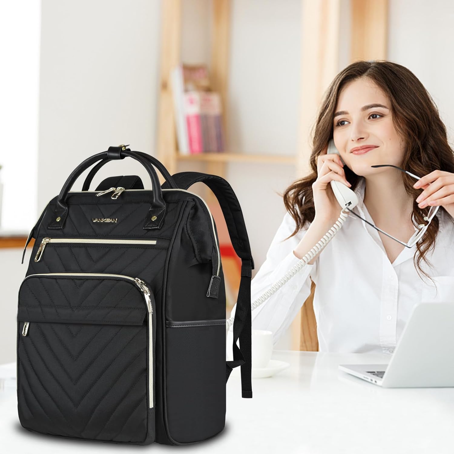 17 Inch Laptop Backpack for Women Fashion Computer Work Bag, Large Capacity Waterproof Backpack, College Daypack