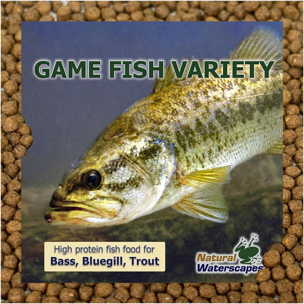 Game Fish Food Variety | Pond and Lake Fish Food Pellets | 22 lb Bag | Feed to Bass, Bluegill, Trout, Catfish