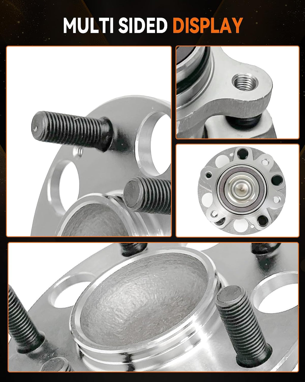 2Pcs 512256 Rear Wheel Bearing Hub Assembly Compatible with Honda Civic (EX, Si, DX, LX, GX) 2006 2007 2008 2009 2010 2011,w/ABS, 5 Lug