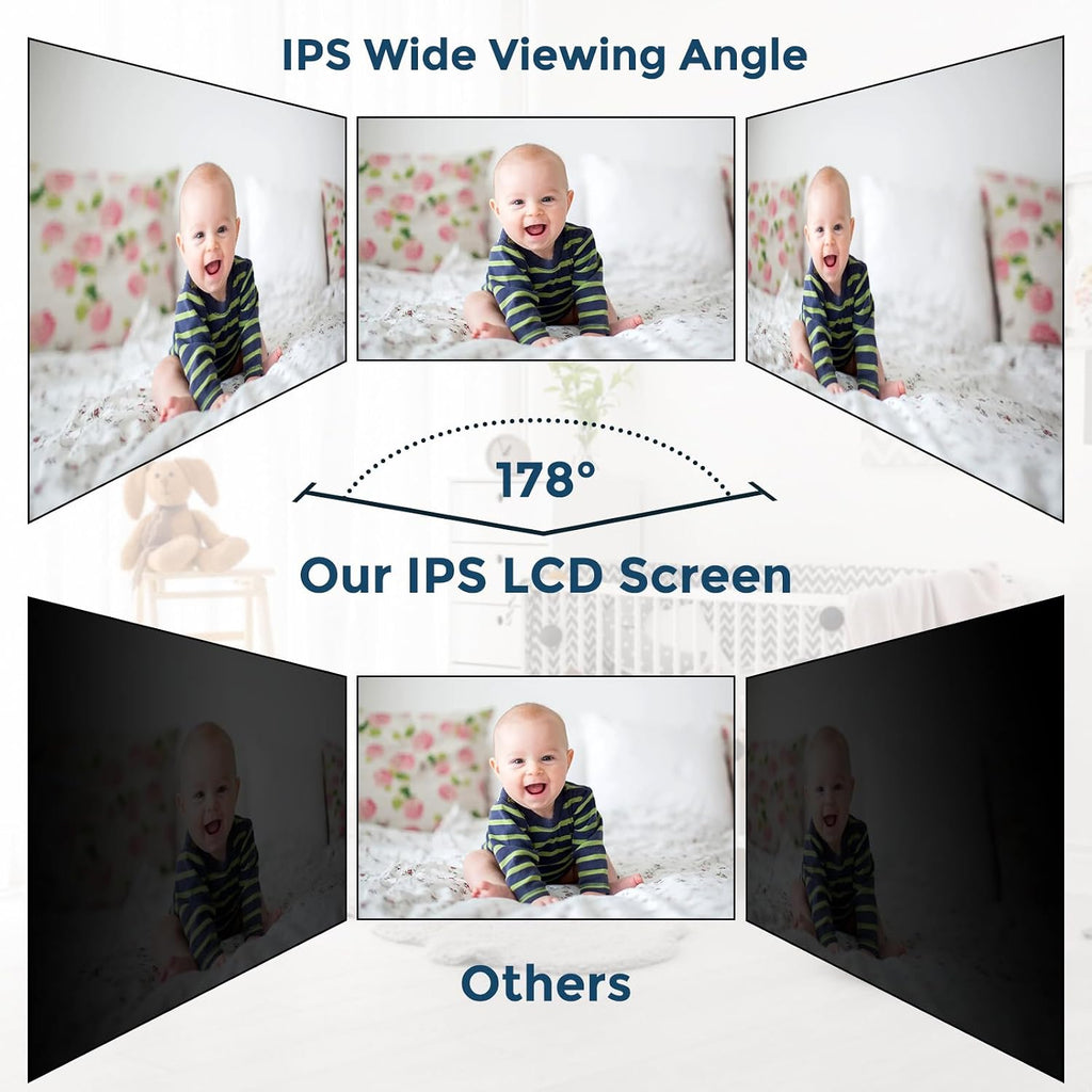 Baby Monitor - 1000ft Long Range Baby Monitor with Camera and Audio No WiFi, Built in 3500mAh Battery,Auto Night
