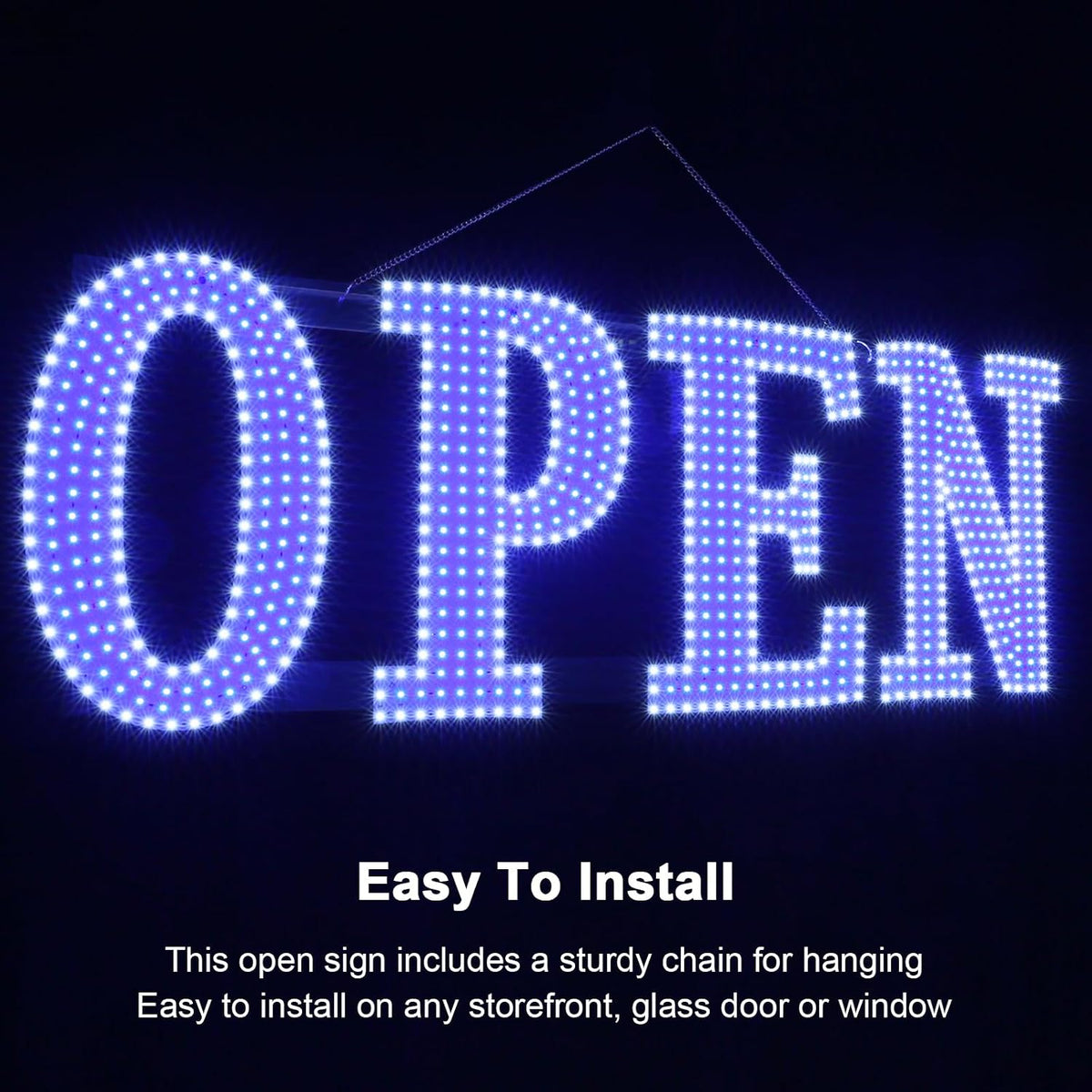 40"x14" Extra Large LED Open Signs for Business with Remote Controlled, 10 Levels Brightness Adjustable Unique Design
