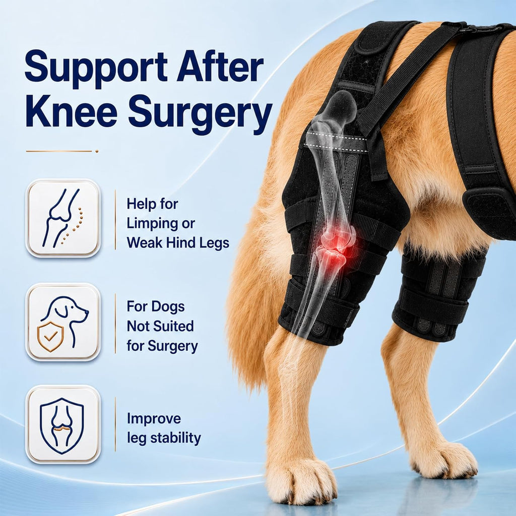 Adjustable Dog Knee Braces for Back Leg – Dual Hind Leg Support with Harness – Orthopedic Wrap for ACL CCL Tear