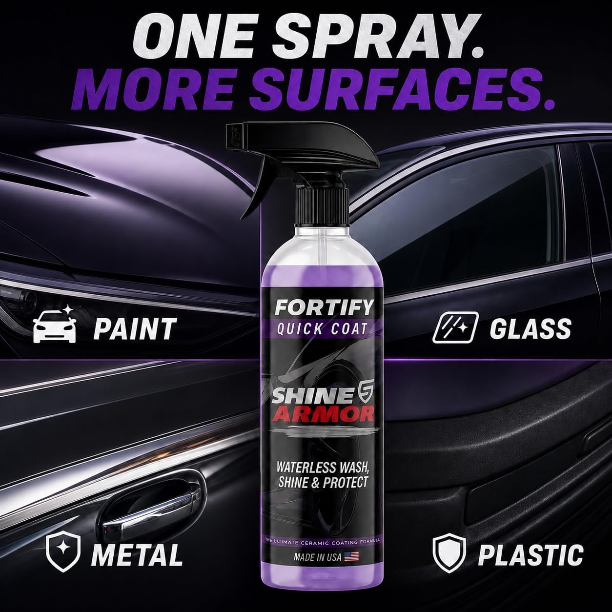Ceramic Coating Spray - Clean, Glossy, Protected Paint in 15 Minutes Flat | 16 Fl Oz - Twice the coverage, same