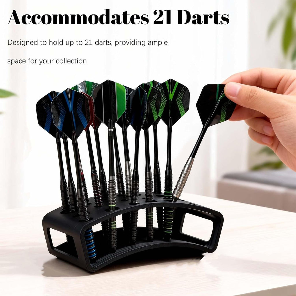 Wall Mounted Dart Holder | 21 Tip Darts Storage and Display Rack | Game Room Organizer Accessory