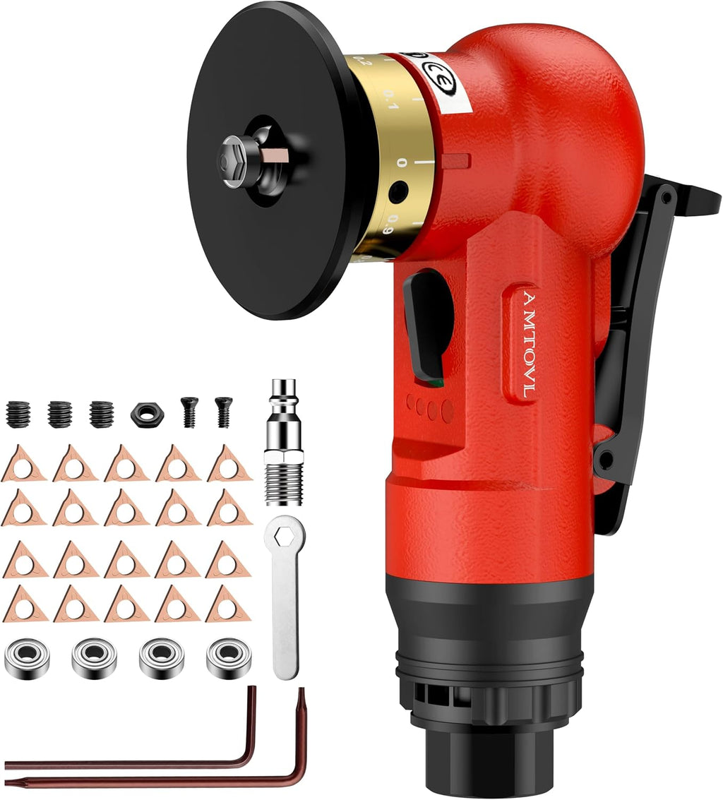 AMTOVL Pneumatic Chamfering Tool, Mini Air Chamfer Tool W/ 10C & 10R Blades
