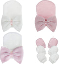 Hospital Newborn Hat Girl with Bow Infant Baby Beanie First Photos