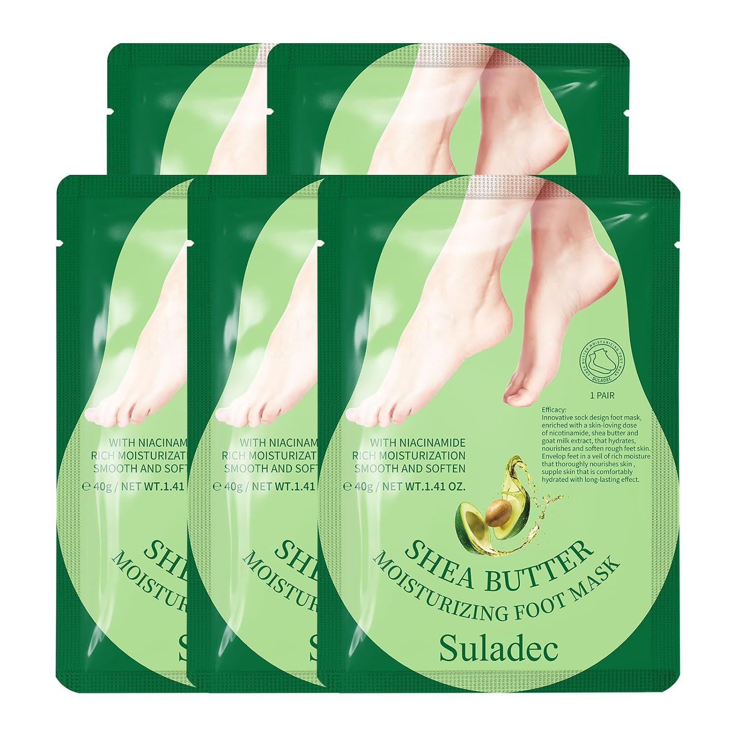 Moisturizing Foot Mask with Shea Butter and Goat Milk, Hydrating Foot Masks for Dry Cracked Feet, Dry Skin