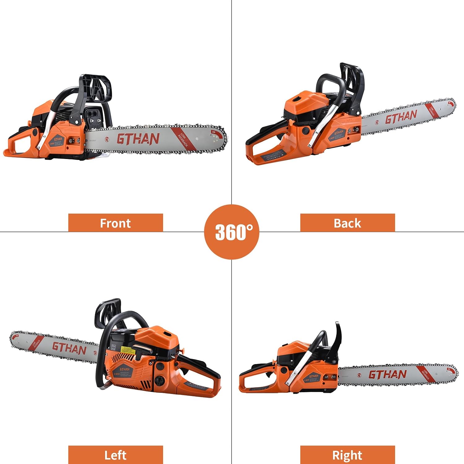 62cc Gas Powered Chainsaw 2-Cycle Gasoline Chain Saw with 20-Inch Guide Bar | Cordless Gas Chainsaw for Tree Cutting