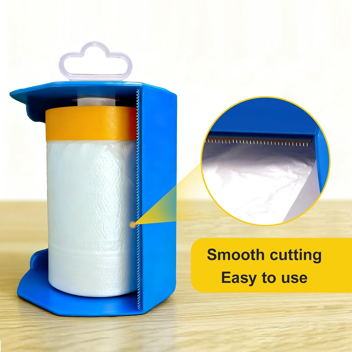 Pre-Taped Masking Film Film and Masking Tape in one Plastic Tape and Drape Roll Painters Plastic (3 Pack, Each roll