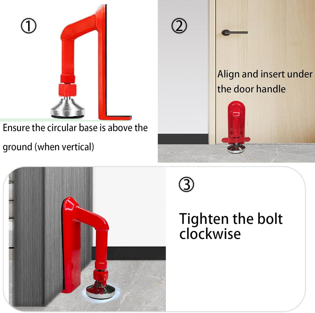 Door Stoppers Security - Portable Door Lock for Travel Anti Theft Door Blocker, Hotel Room Apartment Safety - No
