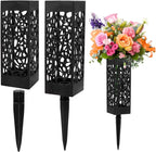 Cemetery Vases for Grave with Stakes, 2 Pack Grave Flower Holders