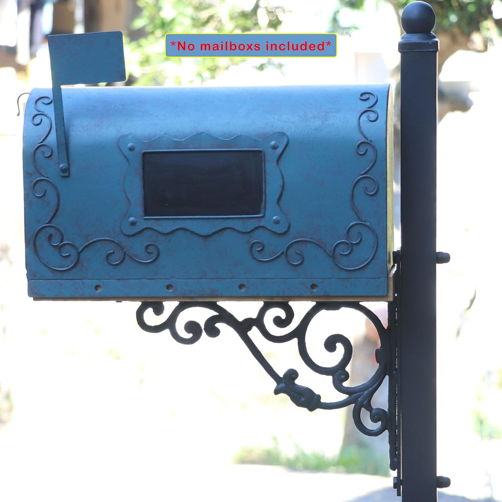 40.2-53" H Heavy Duty Outdoor Mailbox Post, Steel Mailbox Stand, Mounting Stand for Concrete