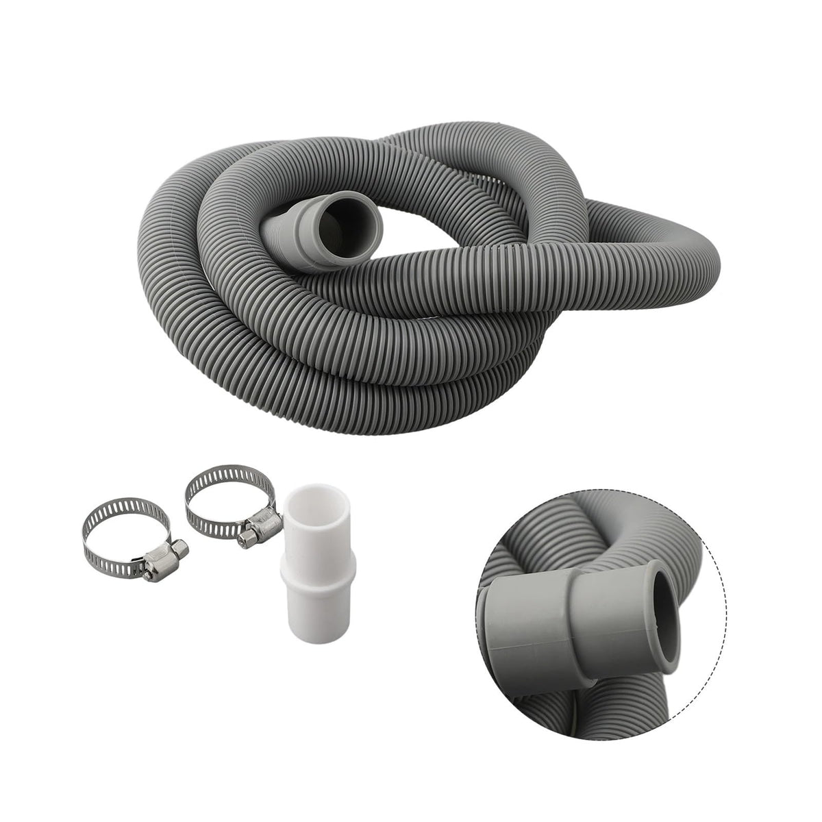 Washing Machine Dishwasher Drain Waste Hose Extension Pipe Kit Multi Functional Drum Washing Machine Drainage Pipe Accessory(70CM)