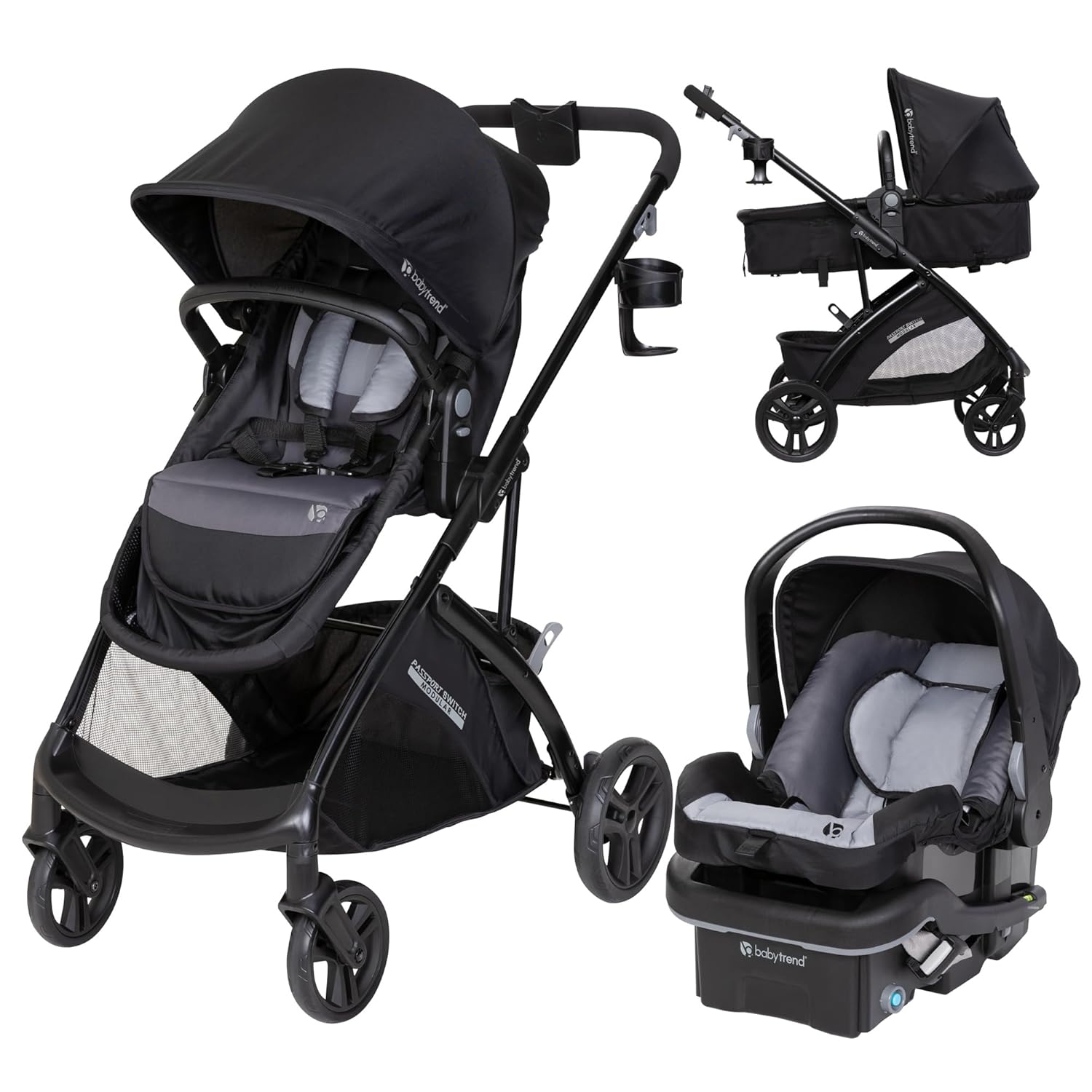 Passport Switch 6-in-1 Modular Stroller Travel System with EZ-Lift Plus Infant Car Seat, Dash Black