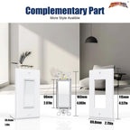 ThunderWay 10 Pack Single Pole Decorator Light Switch with Wallplate, White
