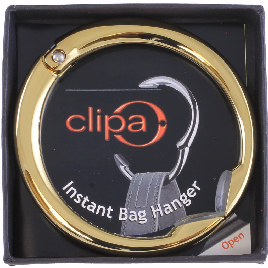 Bag Hanger, Polished Gold PVD |The Ring that Opens into a Purse Hook