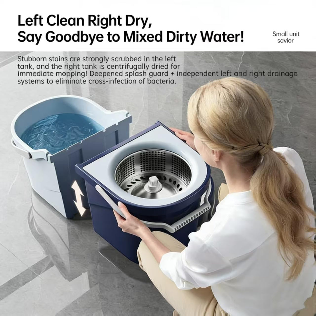 Spin Mop and Bucket Set with 4 Mop Heads