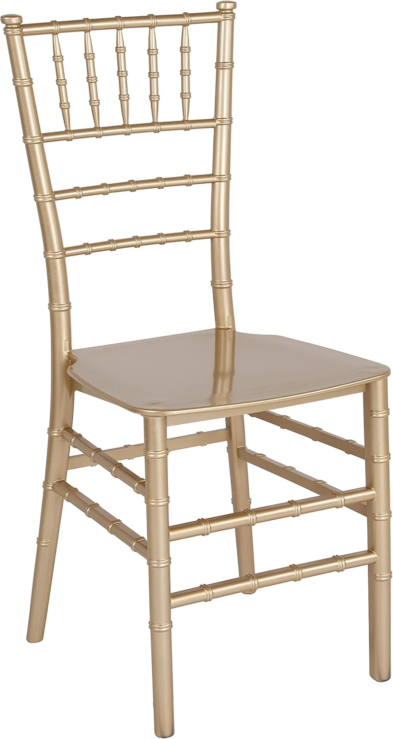 HERCULES Series Gold Resin Stacking Chiavari Chair