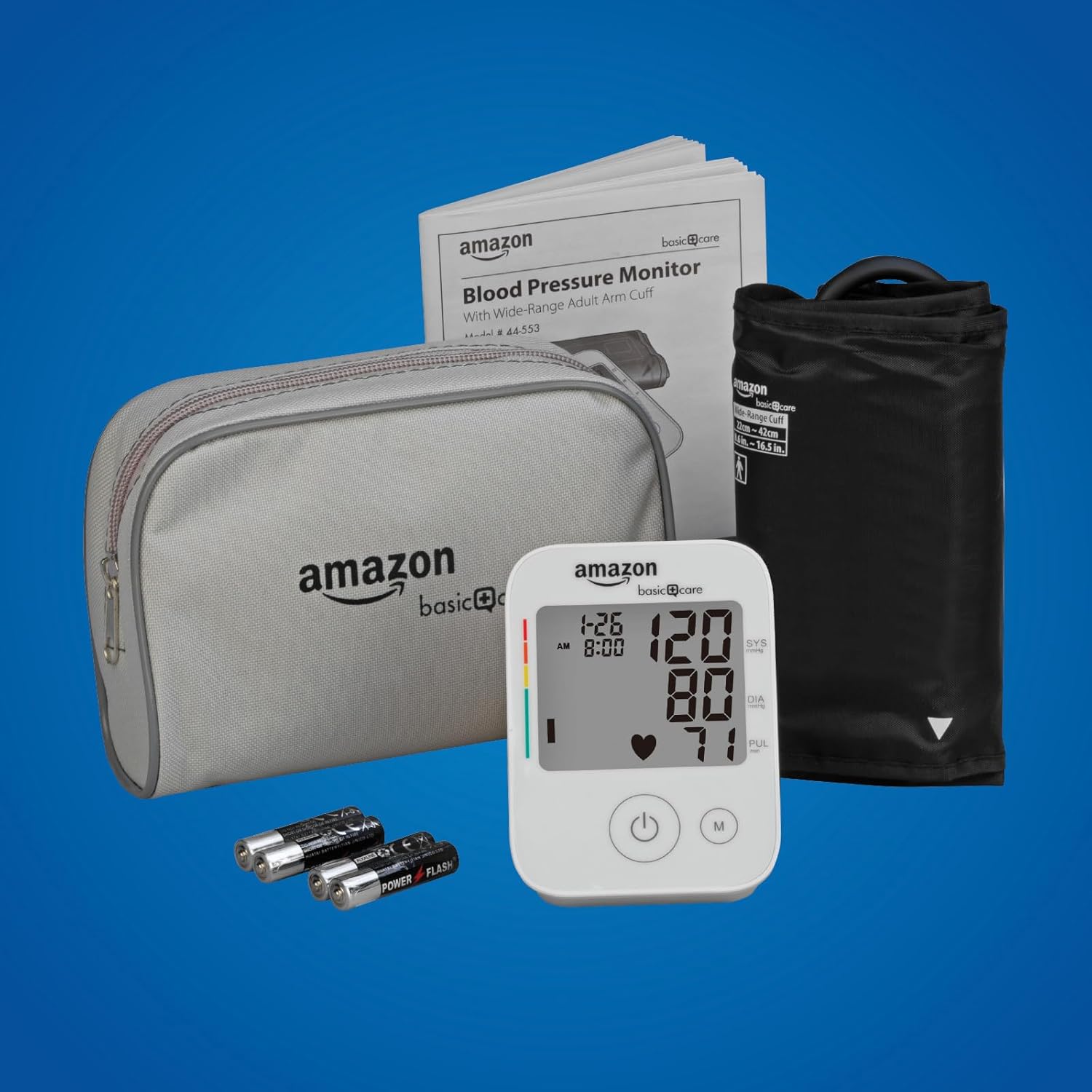 Blood Pressure Monitor, Wide Range Arm Cuff, Intelligent Inflation Technology, Home Monitoring, Hypertension